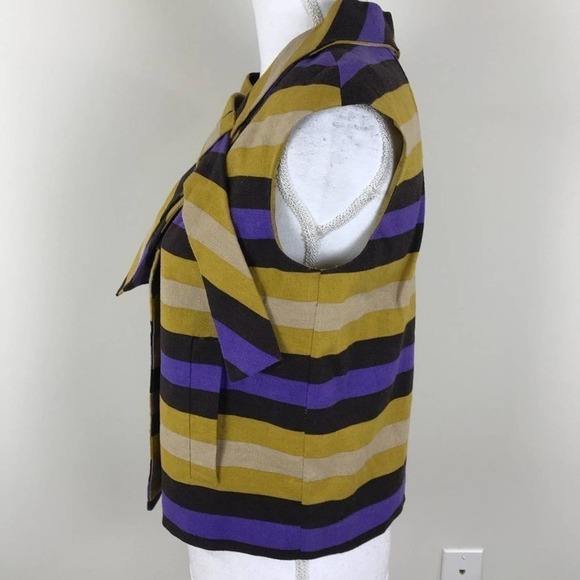 Michael Michael Kors Striped Linen Collar Vest size 4 - Picture 10 of 13